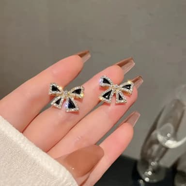 Black Bow Earrings