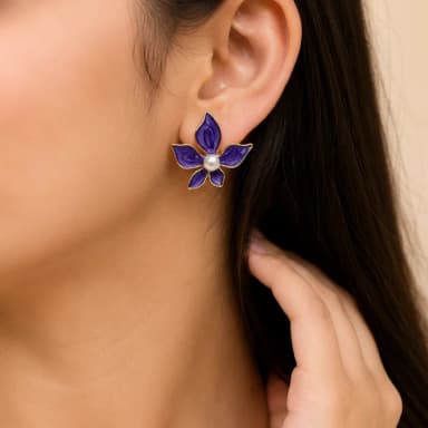 Purpul Flower Earrings