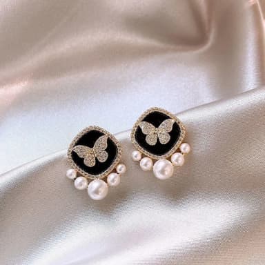Black Butterfly Earrings