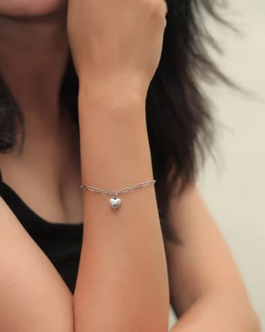 Silver Heart Charm Bracelet