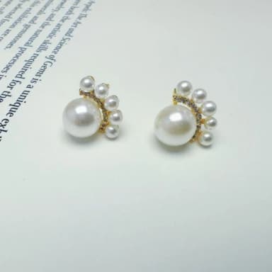 White Stone Earrings