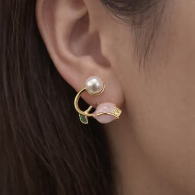Light Pink Lotus Earrings