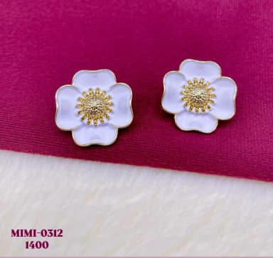 White Flower Earrings