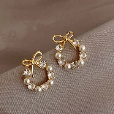Bow Round Earrings