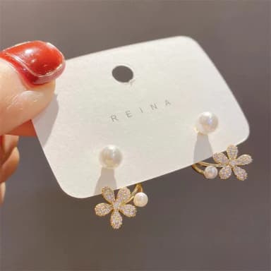 Diamond Flower Earrings