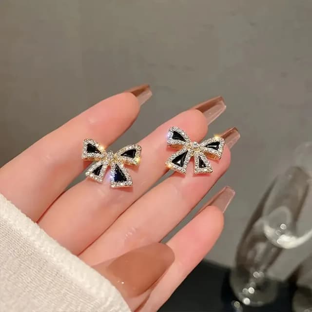 Black Bow Earrings