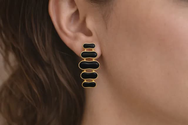 Long Black Earrings