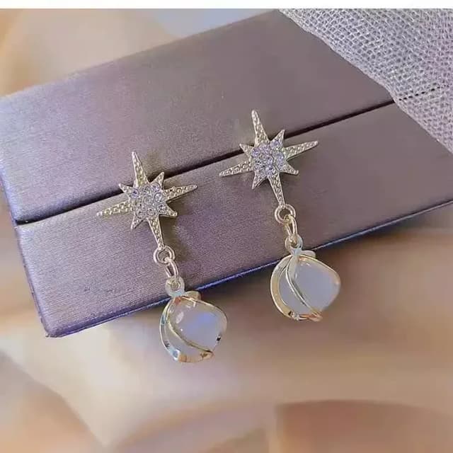 Long Star Earrings