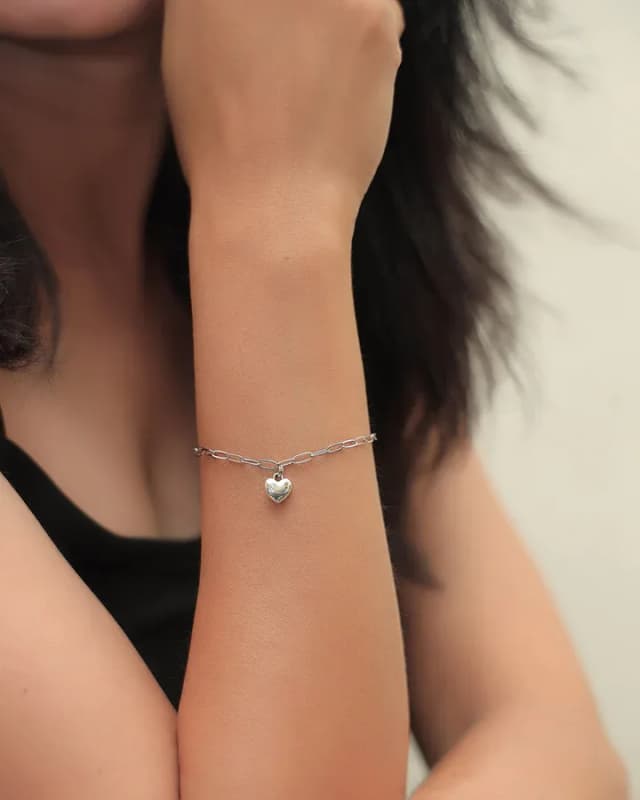 Silver Heart Charm Bracelet