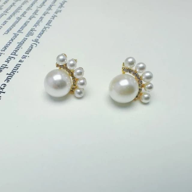White Stone Earrings