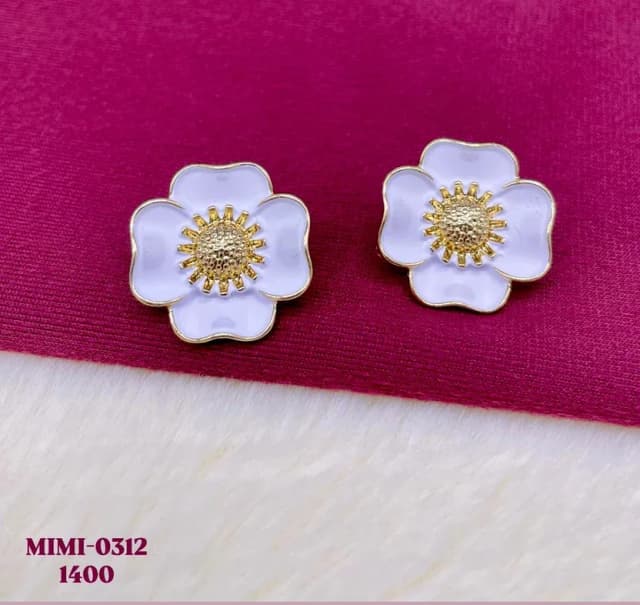 White Flower Earrings