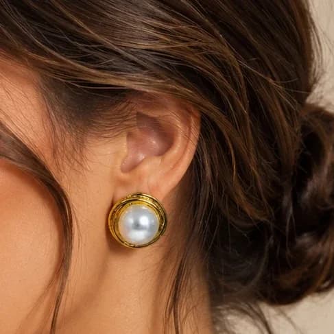 White Stone Earrings
