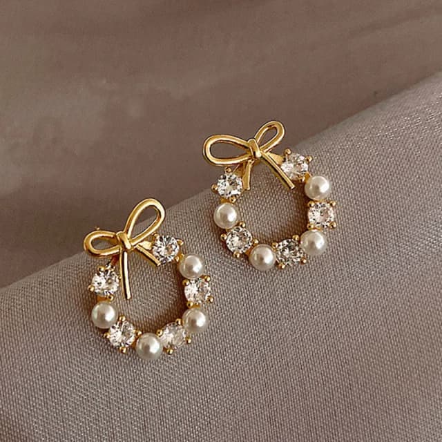 Bow Round Earrings